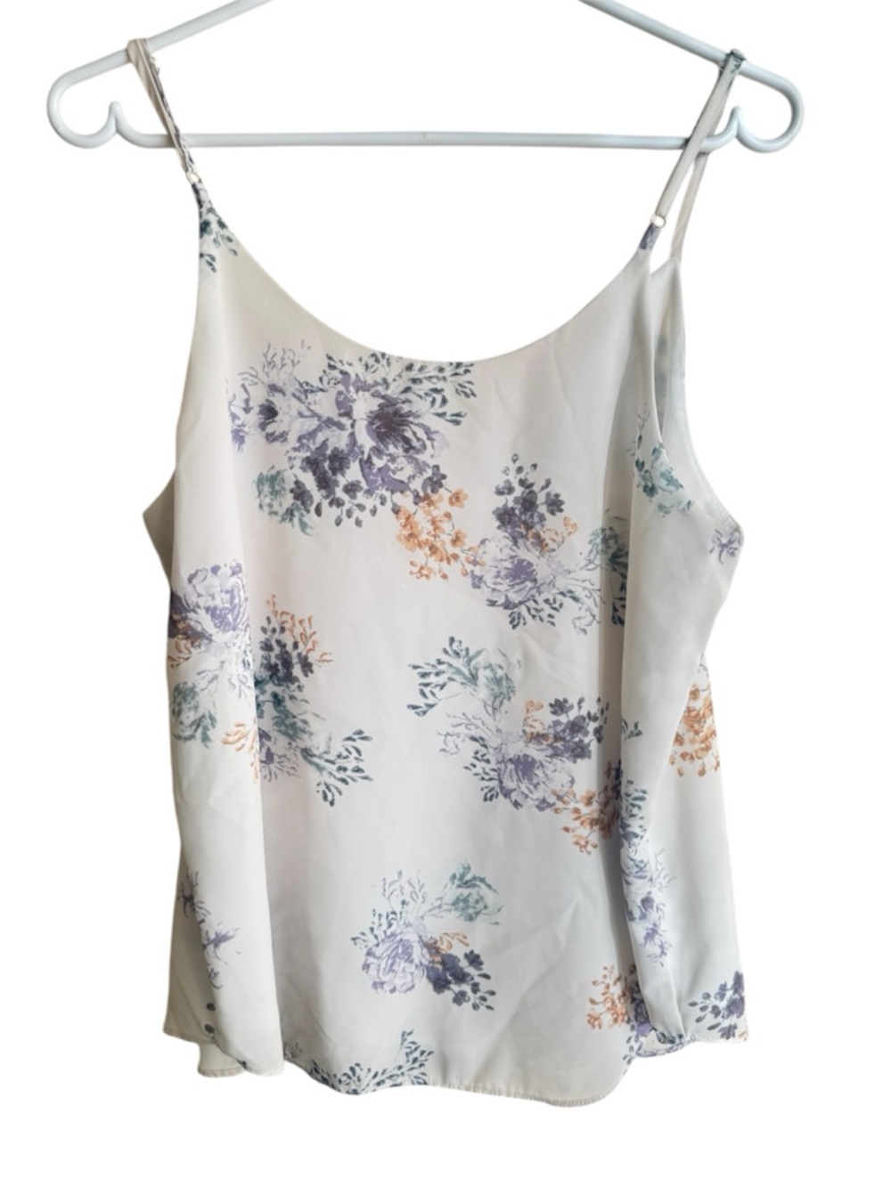 Kismet Floral Camisole Tank Top Satin Slip Cami Lightweight Strappy Pastel